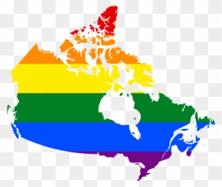 Lgbt Flag Map Of Canada - Map Of Canada Clipart