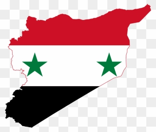 Flag-map Of Syria - Syria Map And Flag Clipart
