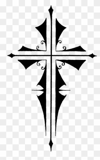 Crucifix Clipart Cross Tattoo - Cross Tattoo Letters - Png Download