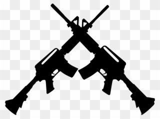 Assault Riffle Clipart Cross - Guns Making An X - Png Download