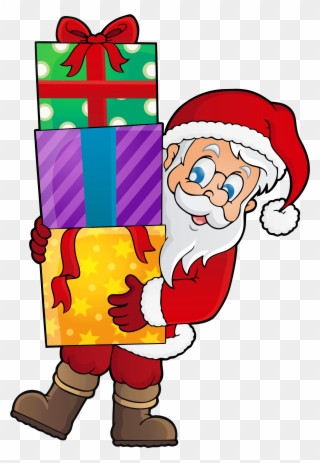 We Are Learning The Christmas Story And Drawing Pictures - Santa With Presents Clipart - Png Download