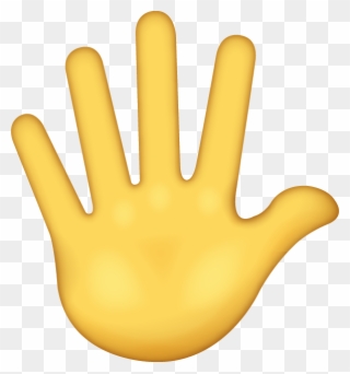 Hand Emoji Clipart Finger - Raised Hand With Fingers Splayed - Png Download