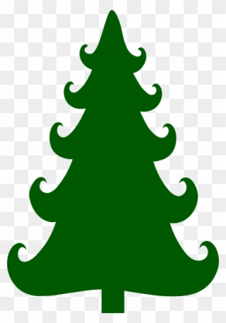 Curly Christmas Tree - Cute Christmas Tree Silhouette Clipart
