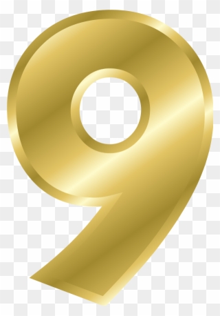 Number - Gold Number 9 Png Clipart