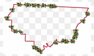 Inner Drop Shadow, And Randomly Placed Holly Leaves - Gadsden Clipart
