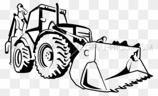 Bulldozer Svg Black And White Clip Art Freeuse Download - Bulldozer Drawing - Png Download