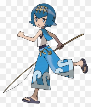 Hook Clipart Bent Fishing Pole - Pokemon Sun And Moon Lana - Png Download