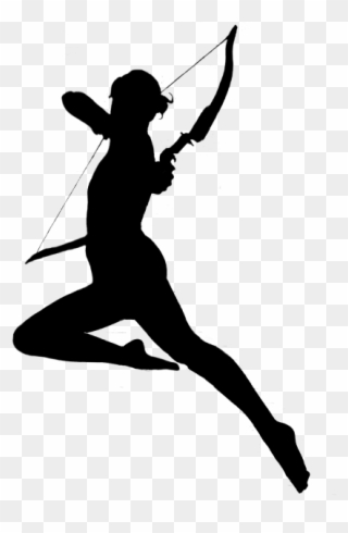 Clip Royalty Free Library Archer Silhouette Google - Silhouette Of Woman Archer - Png Download