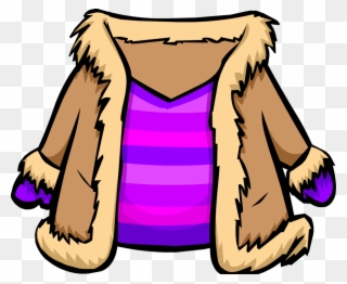Jacket Clipart Fur Coat - Purple Jacket Club Penguin - Png Download