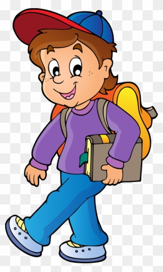 Study Clipart Study Timetable - Cartoon Boy Walking - Png Download