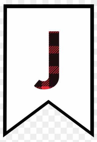 J Buffalo Plaid Banner Letter - Buffalo Plaid Letters Clipart