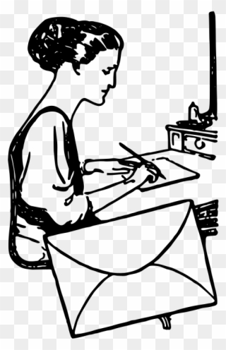 Medium Image - Free Woman Writing Letter Clipart