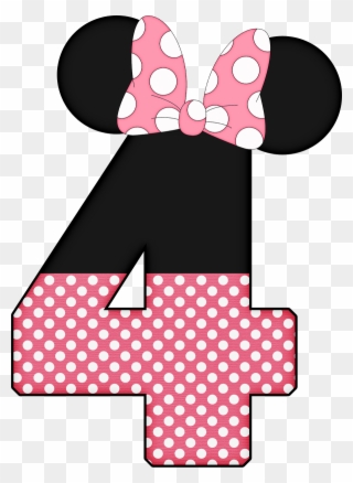*✿**✿*numeros*✿**✿* - Number 4 Minnie Mouse Clipart