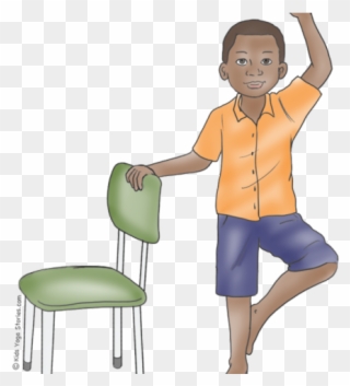 Yoga Clipart Chair Yoga - Kids Standing Near Chair - Png Download