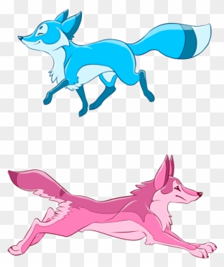 Fox And Coyote Business Card Desigjn - Dog Catches Something Clipart