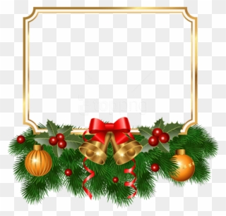 Christmas Golden Free - Christmas Frame Clipart Png Transparent Png