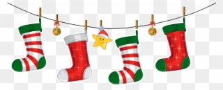 Christmas Stocking Border Clipart 3 By Jose - Christmas Decorations Clip Art - Png Download