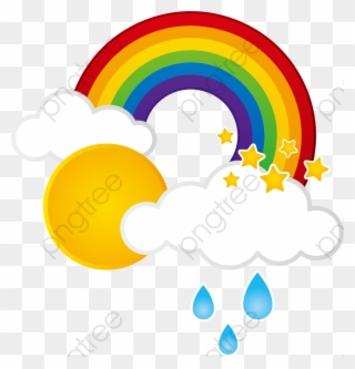 Clouds And Sun Png - Rainbow With Clouds Clipart Png Transparent Png