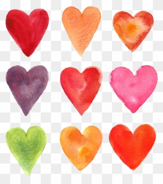 Hd Watercolor Hearts - Heart Clipart