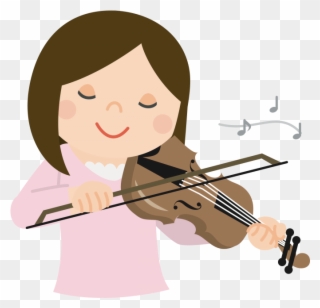 Girl Playing Violin - バイオリン を 弾く イラスト Clipart