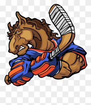 Blazing Broncos - Hockey Team Mascot Clipart - Png Download