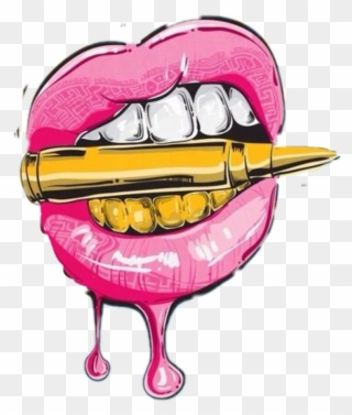 #lips #bullet - Lips With Bullet Drawing Clipart