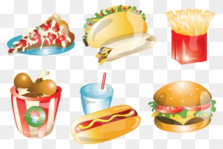 Fast Food Mexican Cuisine Hamburger French Fries Junk - Transparent Vector Fast Food Clipart