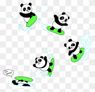 Are You Like A Panda When You Snowboard Me Too - Cartoon Clipart