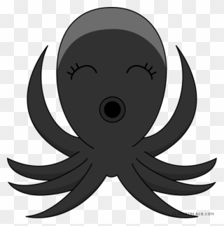 Awesome Octopus Animal Free Black White Clipart Images - Illustration - Png Download
