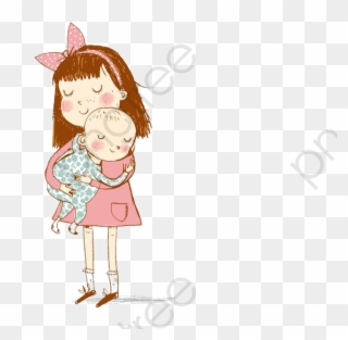 Apron Clipart Baby - Sister And Baby Brother Cartoon - Png Download