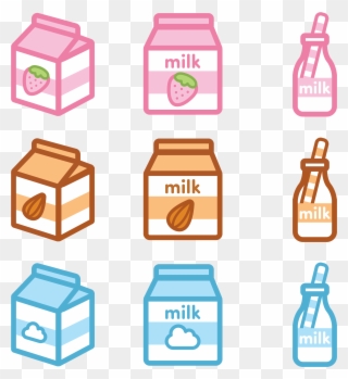 Icons Of Milk Bottles Clipart
