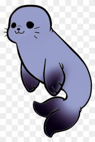 Seal Seals Sea Kawaii Seakawai Kawaiiseal Animal Purple - Kawaii Seal Art Clipart