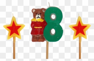 Bär Mit Sternkerzen Clipart