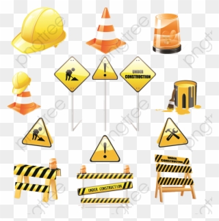Safety Clipart Construction - Construction Sign Vector Free - Png Download