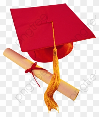 Red Graduation Cap And Diploma Graduation Cap Clipart - Red Graduation Cap Clip Art - Png Download