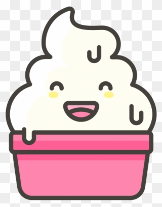 Soft Ice Cream Emoji Icon - Icon Lucu Clipart