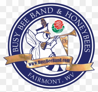 Busy Bee Band And Honeybees Logo Clipart