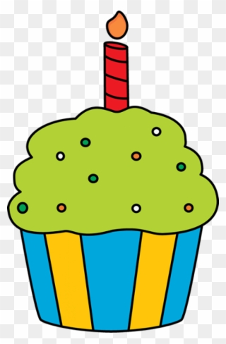 Cupcake Clip Art - Cupcake With Candle Clip Art - Png Download