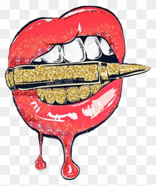 #kiss #bullet #gold #lips #gang #sexy #freetoedit - Dope Backgrounds For Girls Clipart