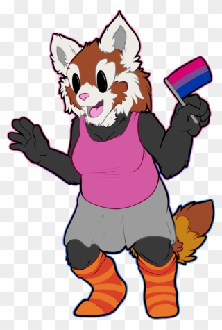 A Chibified Version Of A Red Panda Anthro Wearing A - Cartoon Clipart