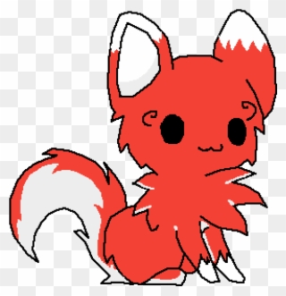 Fiery Fox Cub - Drawing Clipart