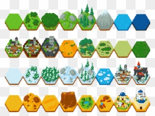 Fantasy Hex Tiles By Cuddlyclover - Hex Pixel Clipart
