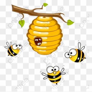 Bee Hive Yellow - Abeja Y Su Colmena Clipart