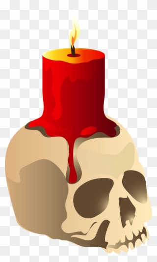Halloween Skull Candle Png Clipart Image - Skull Candle Clipart Transparent Png