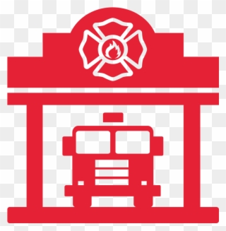 Fireman Station Icon - Fire Department Clipart