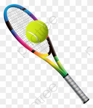 Tennis Ball Clipart Clear Background - Tennis Racket With Ball Png Transparent Png