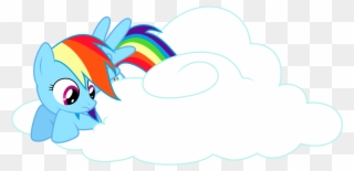Artist Tiwake Dash Safe Simple Background - Rainbow Dash On A Cloud Clipart
