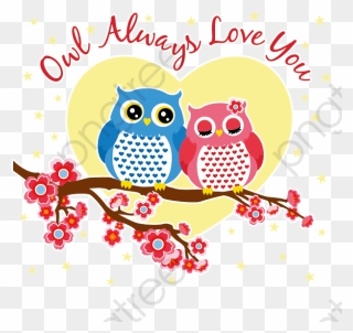 Love Clipart Owl - Cute Owl Couple - Png Download