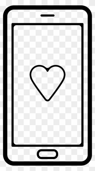 Mobile Phone With A Heart Symbol On Screen Comments - Mobile Symbol Png In White Clipart