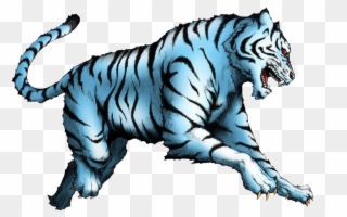 Tiger Png Blue - White Tiger Anime Png Clipart